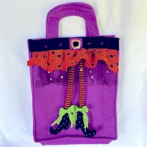 NWOT  Too Cute To Spook Felt Halloween Candy Bag - Purple Felt